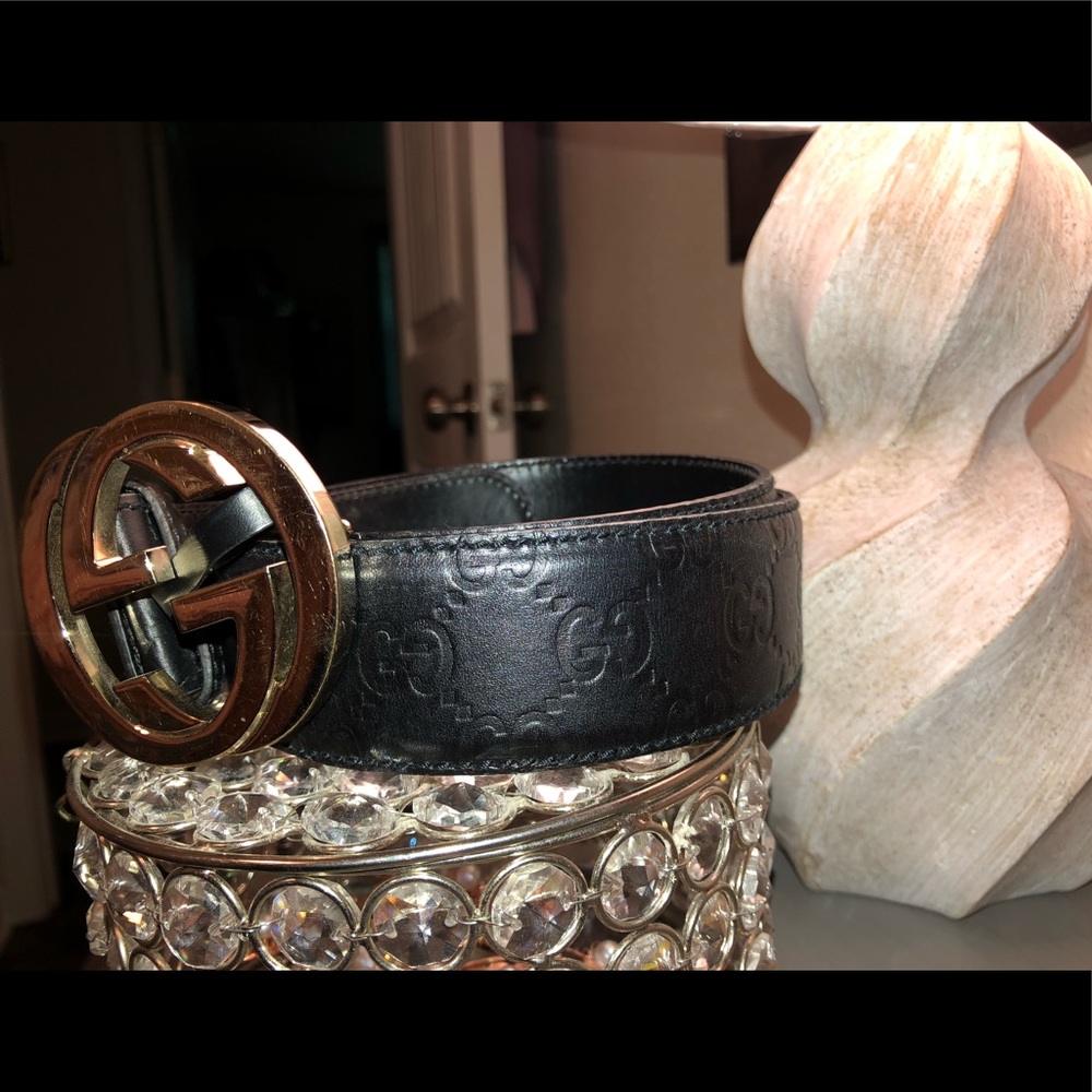 Unisex/Women Authentic Leather Gucci Double G Belt
